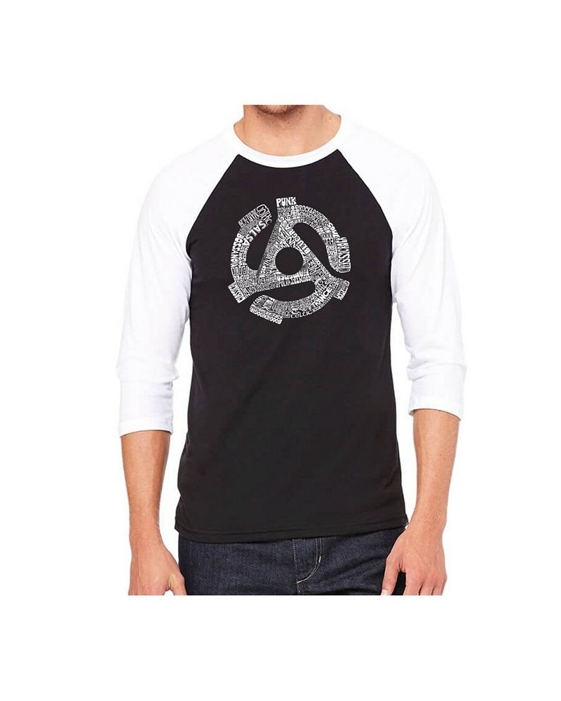 Record Adapter Men's Raglan Word Art T-shirt Black $26.54 T-Shirts