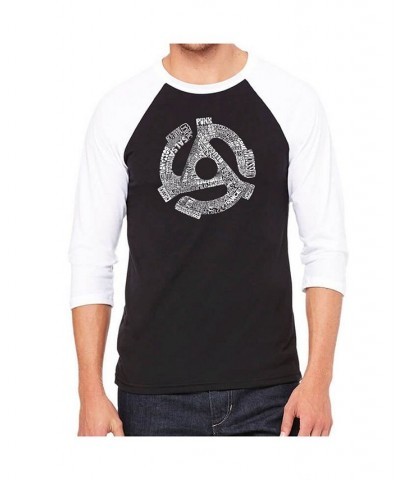 Record Adapter Men's Raglan Word Art T-shirt Black $26.54 T-Shirts