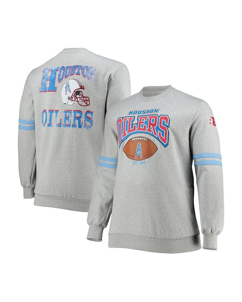 Men's Heather Gray Houston Oilers Big and Tall Gridiron Classics Allover Print Pullover Sweatshirt $47.00 Sweatshirt