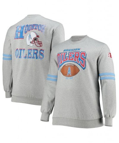 Men's Heather Gray Houston Oilers Big and Tall Gridiron Classics Allover Print Pullover Sweatshirt $47.00 Sweatshirt