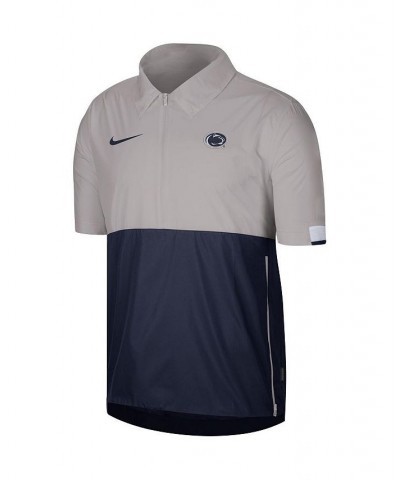 Men's Gray Penn State Nittany Lions Coaches Half-Zip Short Sleeve Pullover Jacket $43.19 Jackets