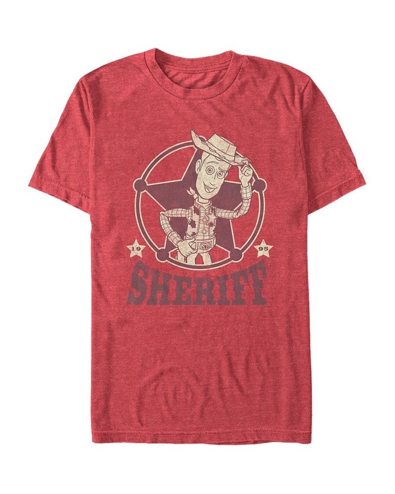 Disney Pixar Men's Toy Story Woody The Sheriff Short Sleeve T-Shirt Red $16.45 T-Shirts