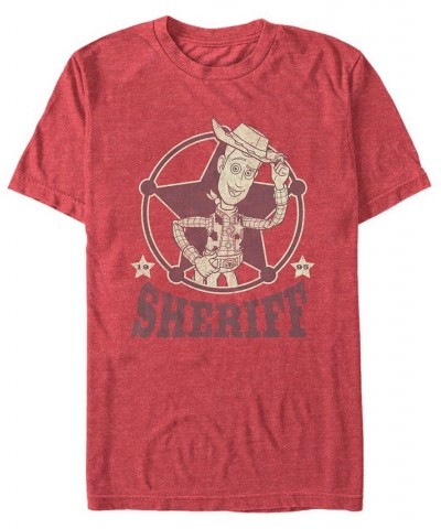 Disney Pixar Men's Toy Story Woody The Sheriff Short Sleeve T-Shirt Red $16.45 T-Shirts