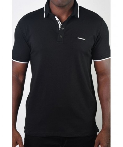 Men's Basic Short Sleeve Snap Button Polo Navy $23.52 Polo Shirts