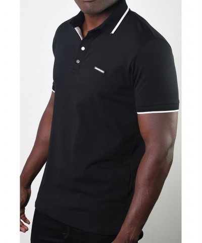 Men's Basic Short Sleeve Snap Button Polo Navy $23.52 Polo Shirts