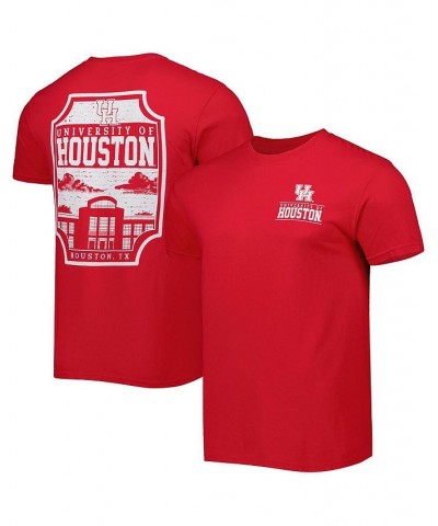 Men's Red Houston Cougars Logo Campus Icon T-shirt $22.39 T-Shirts