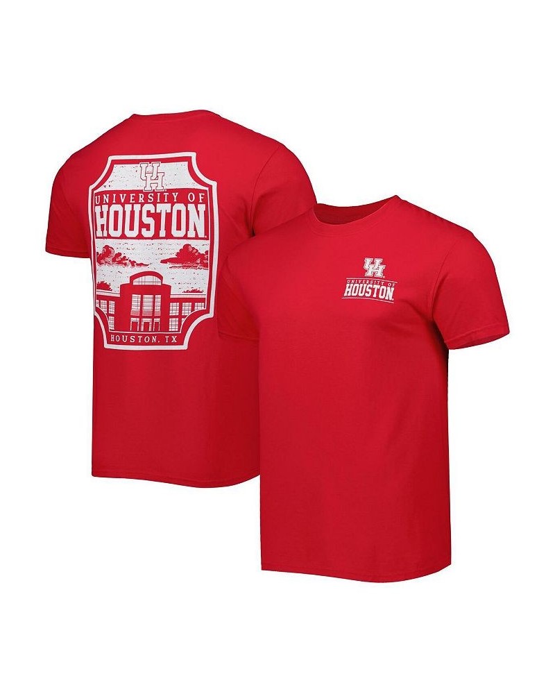 Men's Red Houston Cougars Logo Campus Icon T-shirt $22.39 T-Shirts