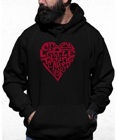 Men's Crazy Little Thing Called Love Word Art Hooded Sweatshirt Black $28.80 Sweatshirt