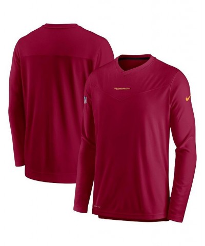 Men's Burgundy Washington Football Team Sideline Coaches Performance Long Sleeve V-Neck T-shirt $34.44 T-Shirts