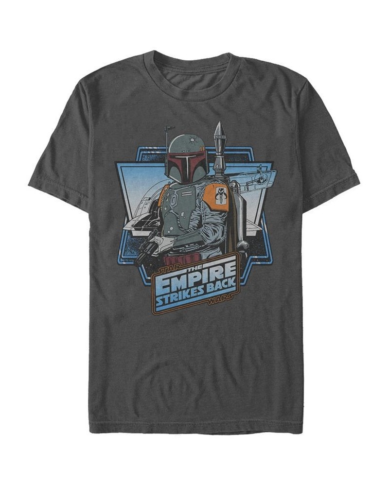 Star Wars Men's Classic Boba Fett Empire Strikes Back Logo Short Sleeve T-Shirt Gray $15.75 T-Shirts