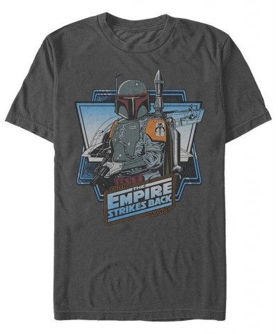 Star Wars Men's Classic Boba Fett Empire Strikes Back Logo Short Sleeve T-Shirt Gray $15.75 T-Shirts