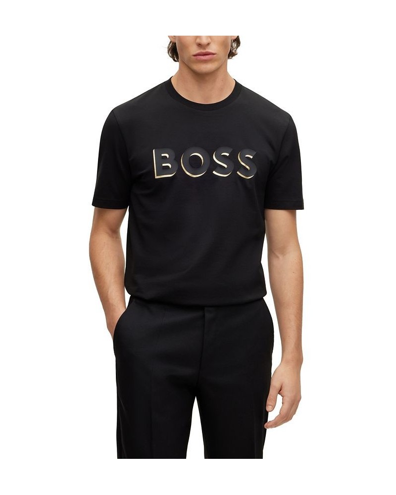 BOSS Men's Printed Logo Cotton-Jersey Regular-Fit T-shirt Black $48.40 T-Shirts