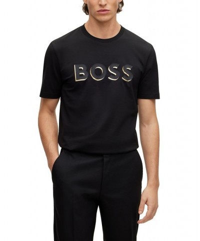 BOSS Men's Printed Logo Cotton-Jersey Regular-Fit T-shirt Black $48.40 T-Shirts