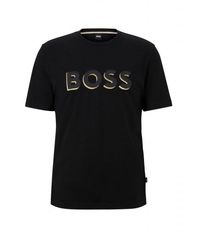 BOSS Men's Printed Logo Cotton-Jersey Regular-Fit T-shirt Black $48.40 T-Shirts