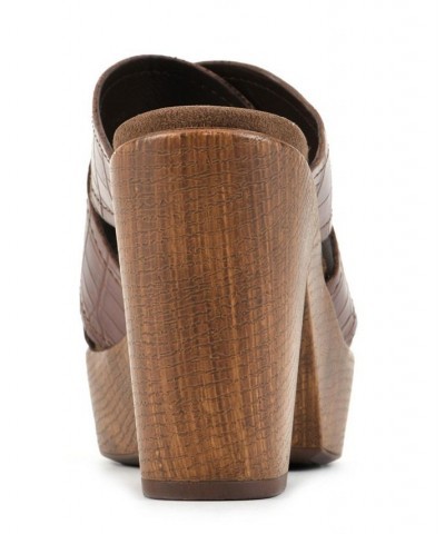 Alive Platform Slide Sandal Brown $43.61 Shoes