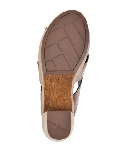 Alive Platform Slide Sandal Brown $43.61 Shoes