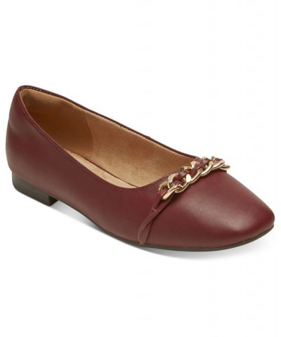 Women's Zoie Chain Ballet Flats Red $32.90 Shoes