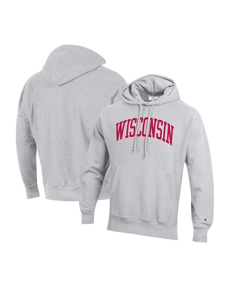 Men's Heathered Gray Wisconsin Badgers Big and Tall Reverse Weave Fleece Pullover Hoodie Sweatshirt $36.00 Sweatshirt