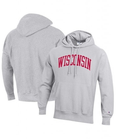 Men's Heathered Gray Wisconsin Badgers Big and Tall Reverse Weave Fleece Pullover Hoodie Sweatshirt $36.00 Sweatshirt