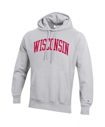 Men's Heathered Gray Wisconsin Badgers Big and Tall Reverse Weave Fleece Pullover Hoodie Sweatshirt $36.00 Sweatshirt