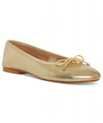 Women's Blossoms Slip-On Bow Ballet Flats Gold $35.55 Shoes