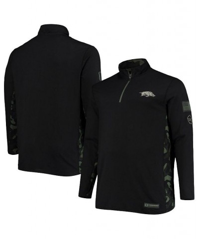 Men's Black Arkansas Razorbacks OHT Military-Inspired Appreciation Big and Tall Quarter-Zip Jacket $31.50 Jackets