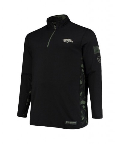 Men's Black Arkansas Razorbacks OHT Military-Inspired Appreciation Big and Tall Quarter-Zip Jacket $31.50 Jackets