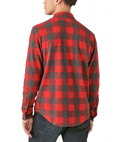 Men's Buffalo Plaid Long Sleeves Knit Shirt Red Multi $35.60 Shirts