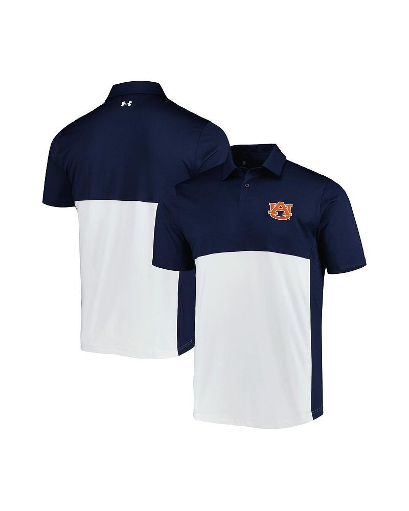 Men's Navy, White Auburn Tigers Green Blocked Performance Polo Shirt $44.81 Polo Shirts