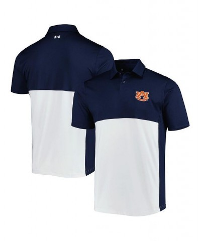 Men's Navy, White Auburn Tigers Green Blocked Performance Polo Shirt $44.81 Polo Shirts