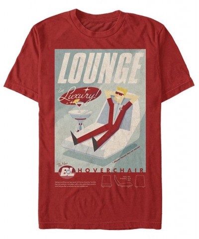 Men's Lounge Poster Short Sleeve Crew T-shirt Red $20.64 T-Shirts