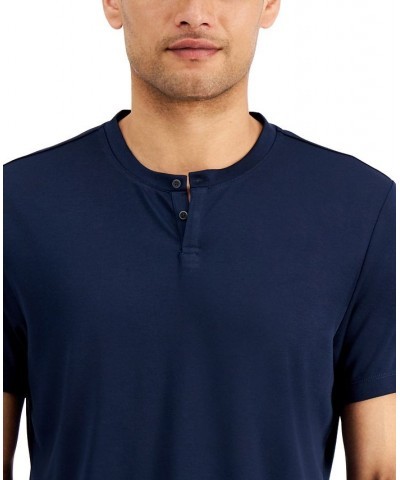 Men's Solid Henley Blue $10.39 T-Shirts