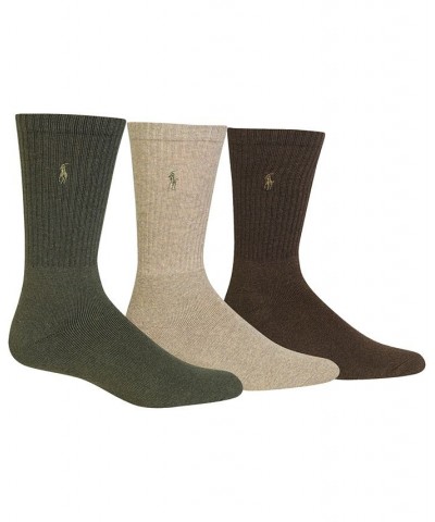 3 Pack Ribbed Cushion Foot Crew Men's Socks Green $19.72 Socks