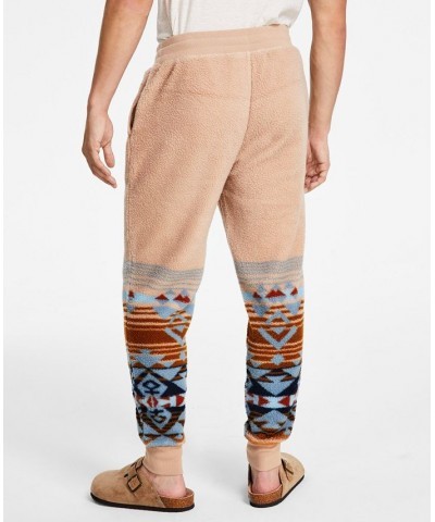 Men's Desert Snow Geo-Print Fleece Joggers Brown $17.06 Pants