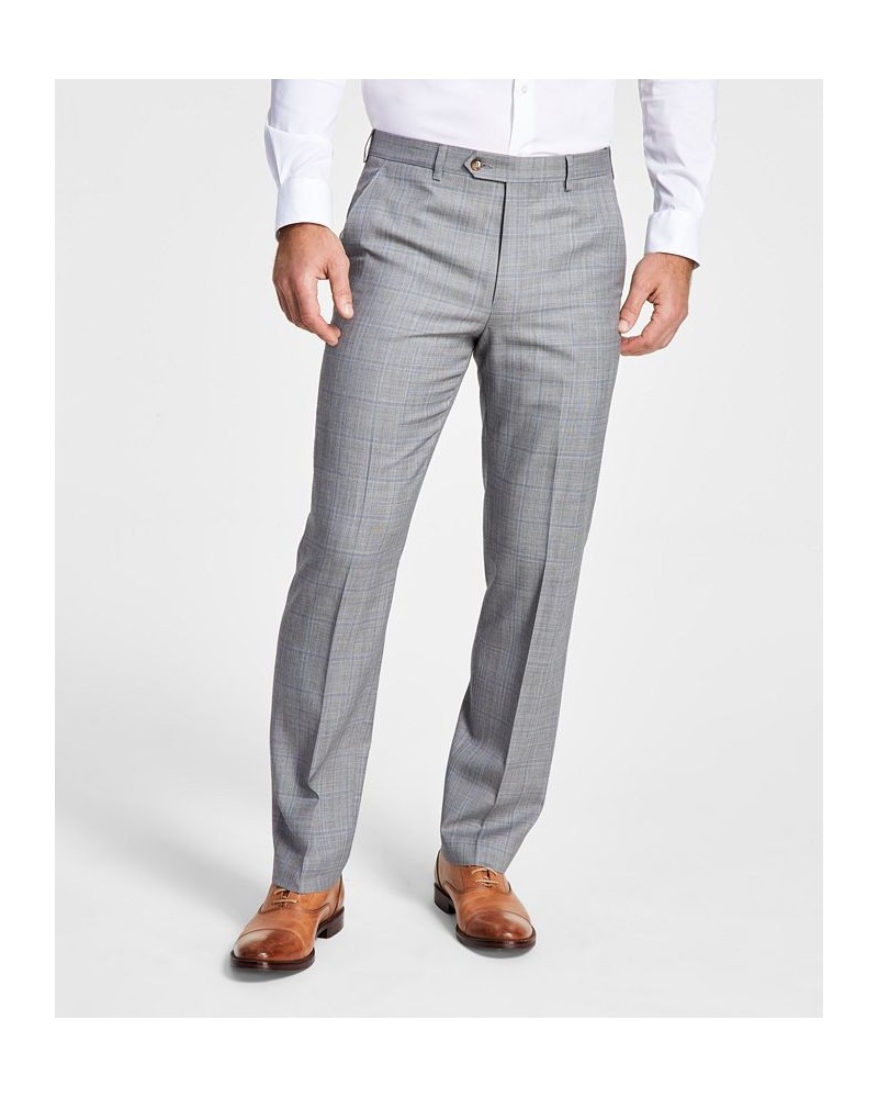 Men's Classic-Fit UltraFlex Stretch Plaid Suit Jacket & Suit Pants Gray $78.63 Suits