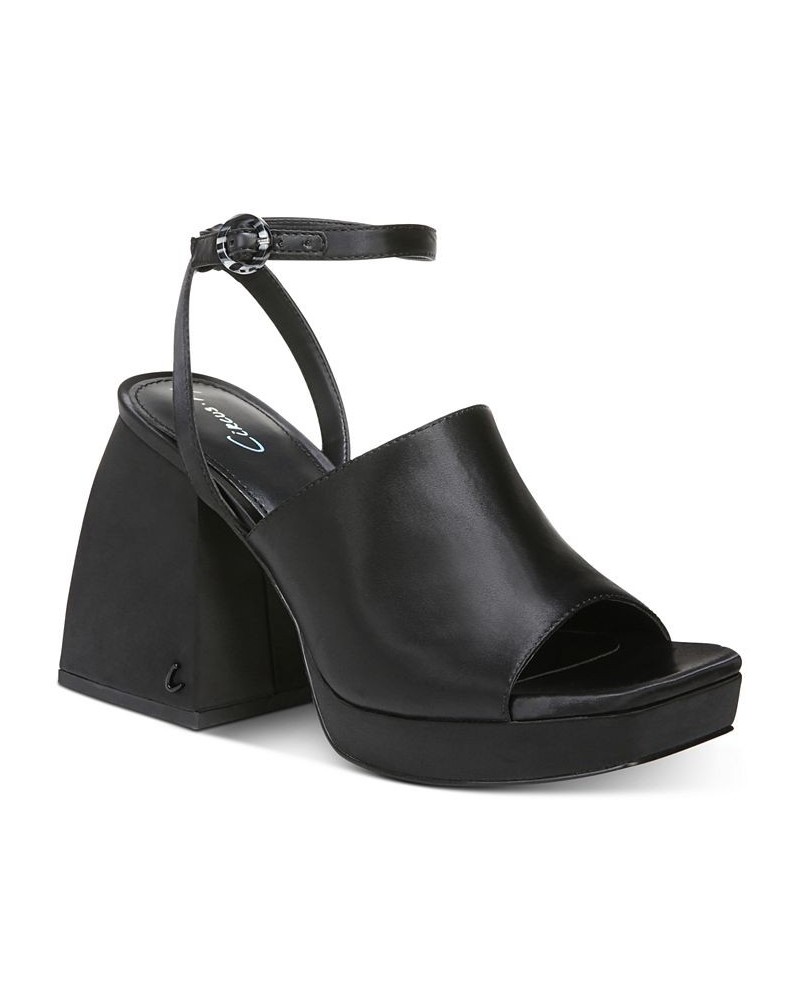 Miranda Two-Piece Platform Sandals Black $42.57 Shoes