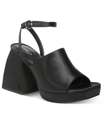 Miranda Two-Piece Platform Sandals Black $42.57 Shoes