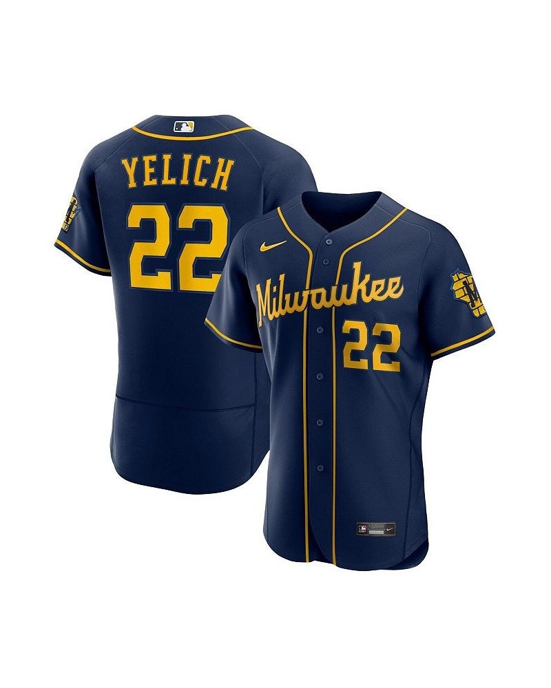 Men's Christian Yelich Navy Milwaukee Brewers 50Th Season Alternate Authentic Player Jersey $111.00 Jersey