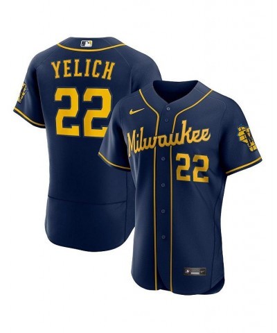 Men's Christian Yelich Navy Milwaukee Brewers 50Th Season Alternate Authentic Player Jersey $111.00 Jersey