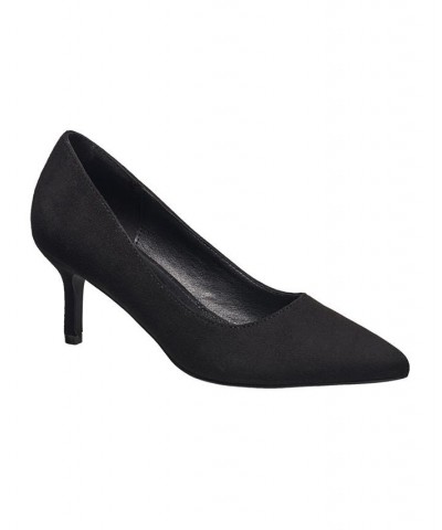 Women's Kate Classic Pointy Toe Stiletto Pumps Black Suede $20.97 Shoes