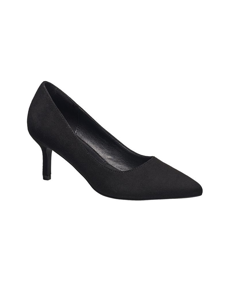 Women's Kate Classic Pointy Toe Stiletto Pumps Black Suede $20.97 Shoes