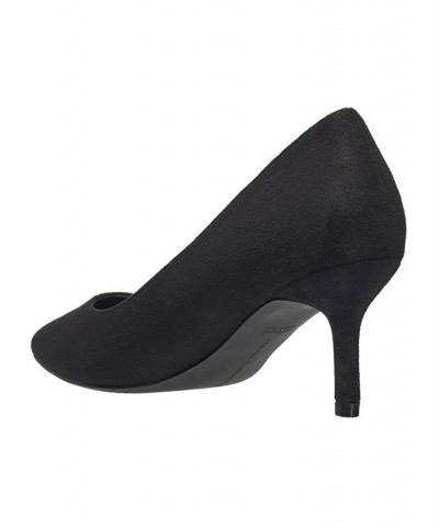 Women's Kate Classic Pointy Toe Stiletto Pumps Black Suede $20.97 Shoes