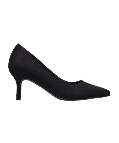 Women's Kate Classic Pointy Toe Stiletto Pumps Black Suede $20.97 Shoes