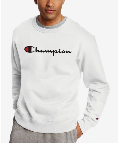 Men's Powerblend Fleece Logo Sweatshirt White $21.85 Sweatshirt