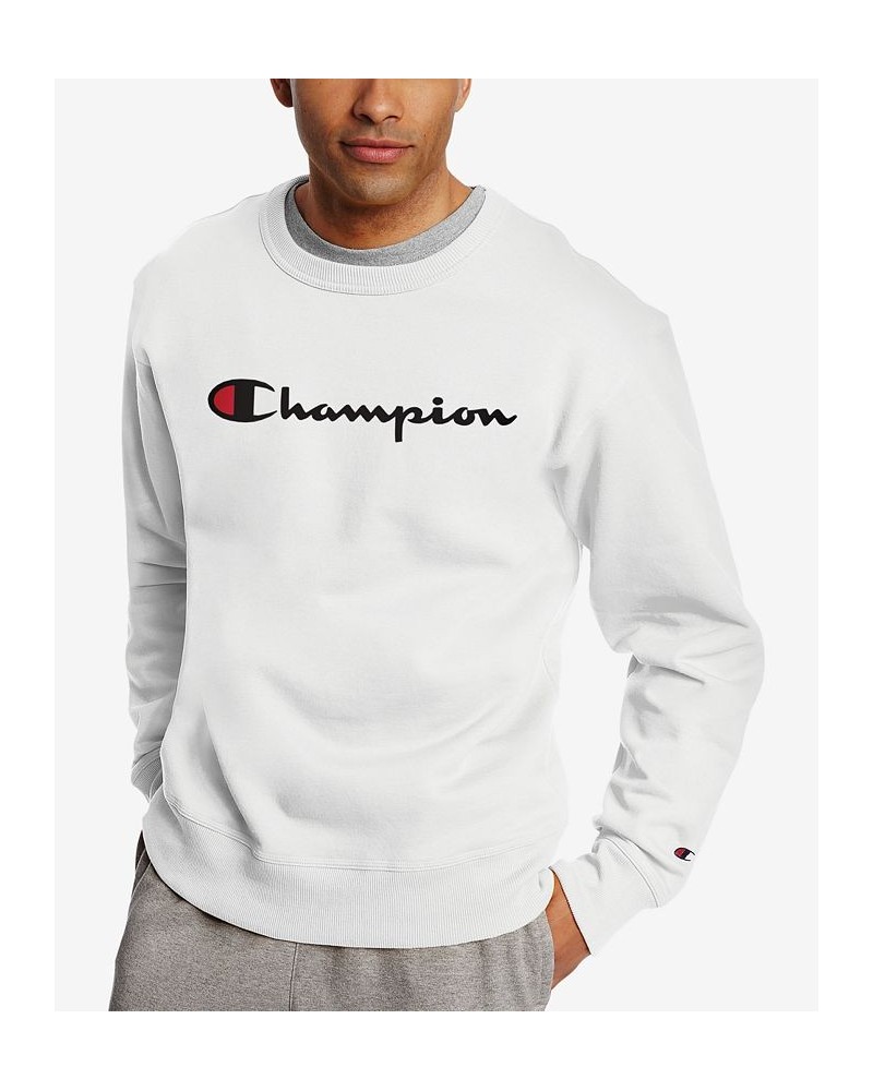 Men's Powerblend Fleece Logo Sweatshirt White $21.85 Sweatshirt