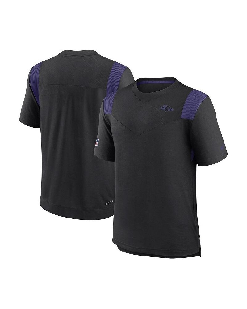 Men's Black Baltimore Ravens Sideline Tonal Logo Performance Player T-shirt $38.49 T-Shirts