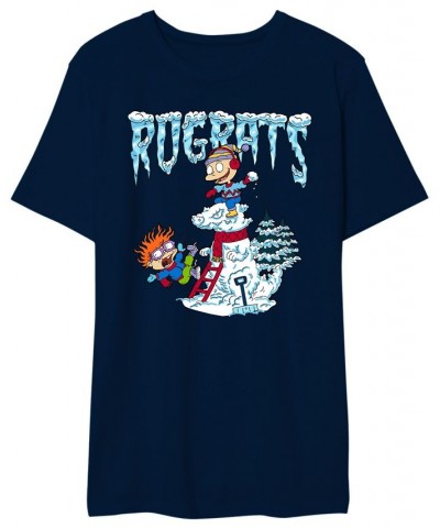 Rugrats Snowball Fight Men's Graphic T-Shirt Blue $19.94 T-Shirts