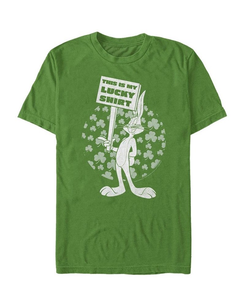 Men's Lucky Bunny Short Sleeve Crew T-shirt Green $19.24 T-Shirts