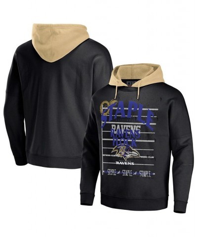 Men's NFL X Staple Black Baltimore Ravens Oversized Gridiron Vintage-Like Wash Pullover Hoodie $29.93 Sweatshirt