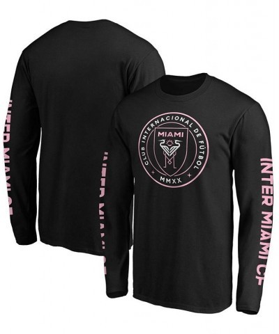 Men's Black Inter Miami CF Eight Long Sleeve T-shirt $19.23 T-Shirts